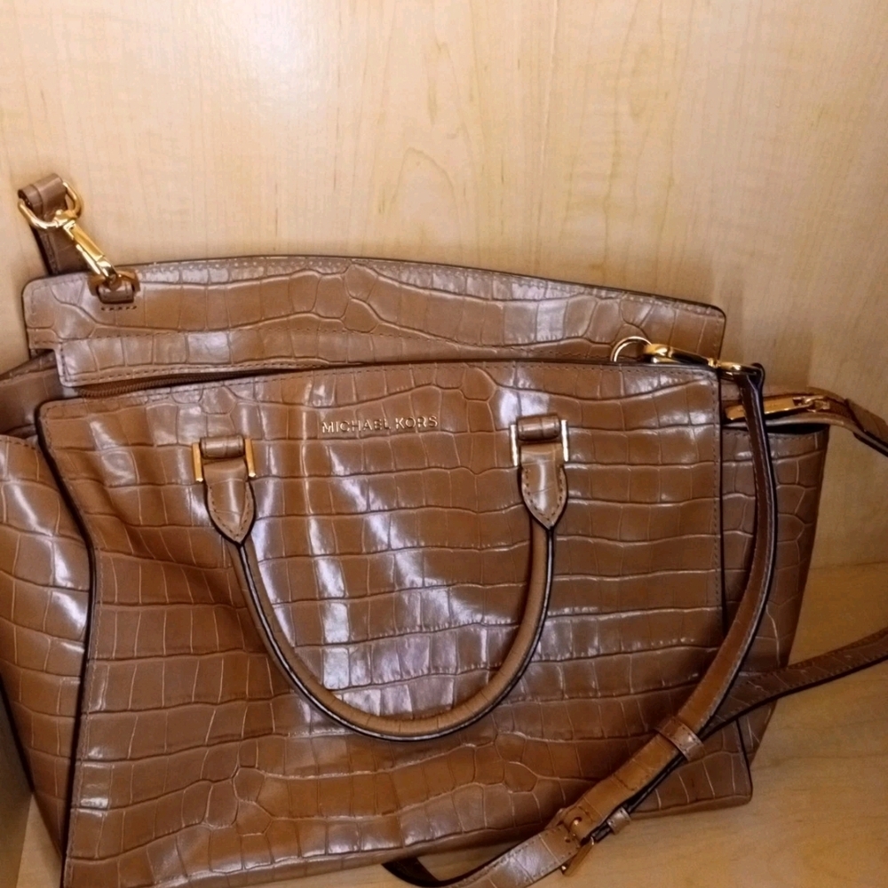 Michael Kors Brown Crocodile-Embossed Women's Bag